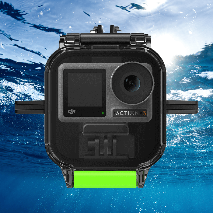 DJI Action 3 安装在 Seavu Explorer 外壳的水下